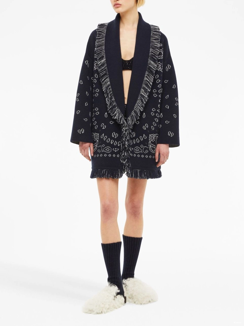 Cheap Women Bandana Alanui cardigan cashmere jacquard 0811